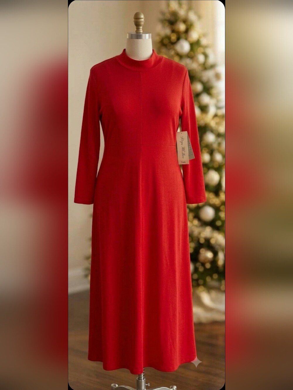 Bryn Walker Maxi Dress Red Cotton Holiday Ready XXL Pullover New